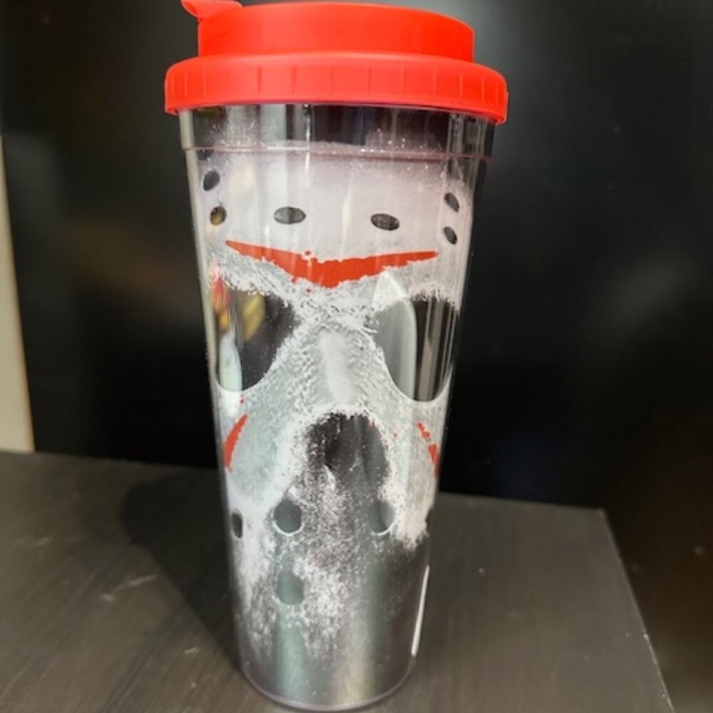 Friday The 13th Jason Voorhees Mask Double Walled Travel Tumbler 24 oz NEW